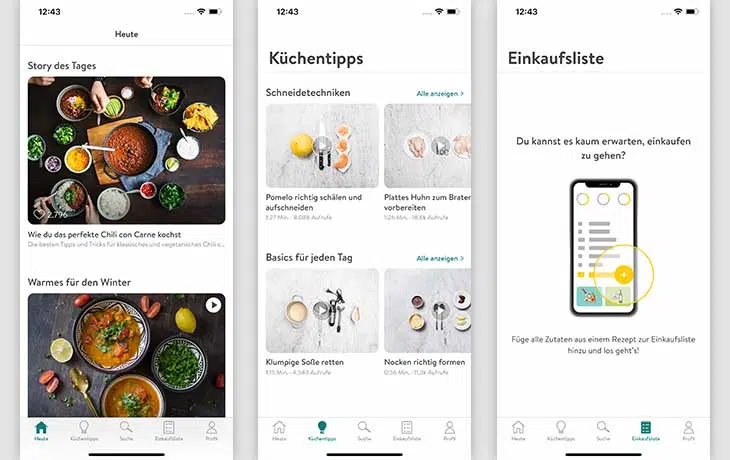 Rezepte-App: Screenshots Kitchen Stories