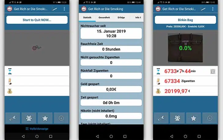 Mit dem Rauchen: Get Rich im App Test