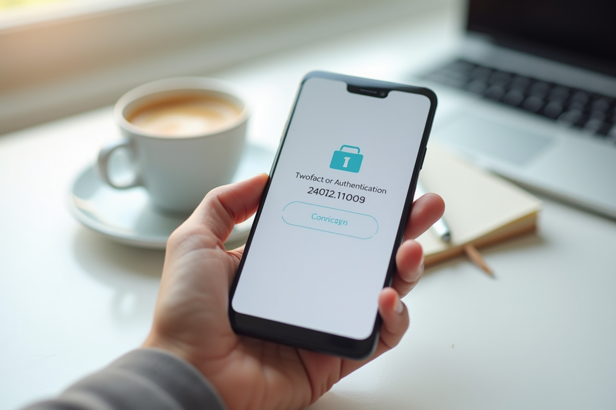 Écran de smartphone avec code d authentification à deux facteurs