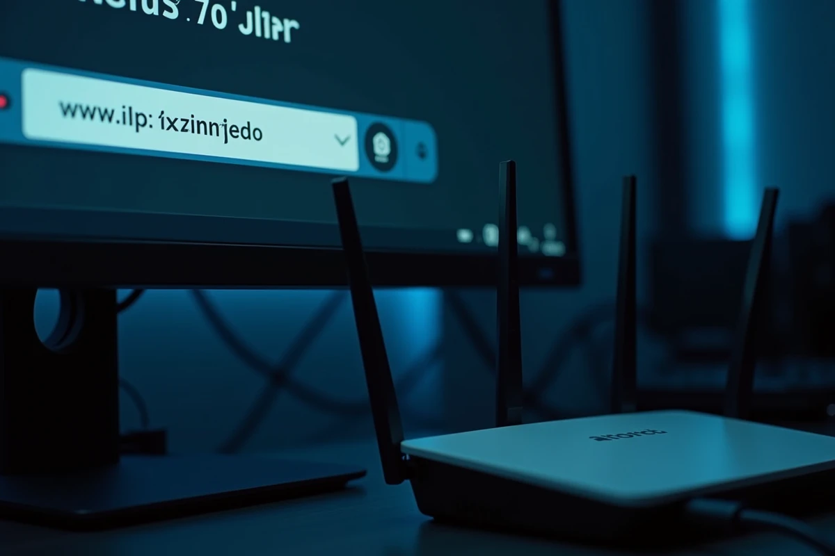 Écran d'ordinateur affichant la page de connexion à l'interface administrateur d'un routeur avec une adresse IP locale dans la barre de navigation