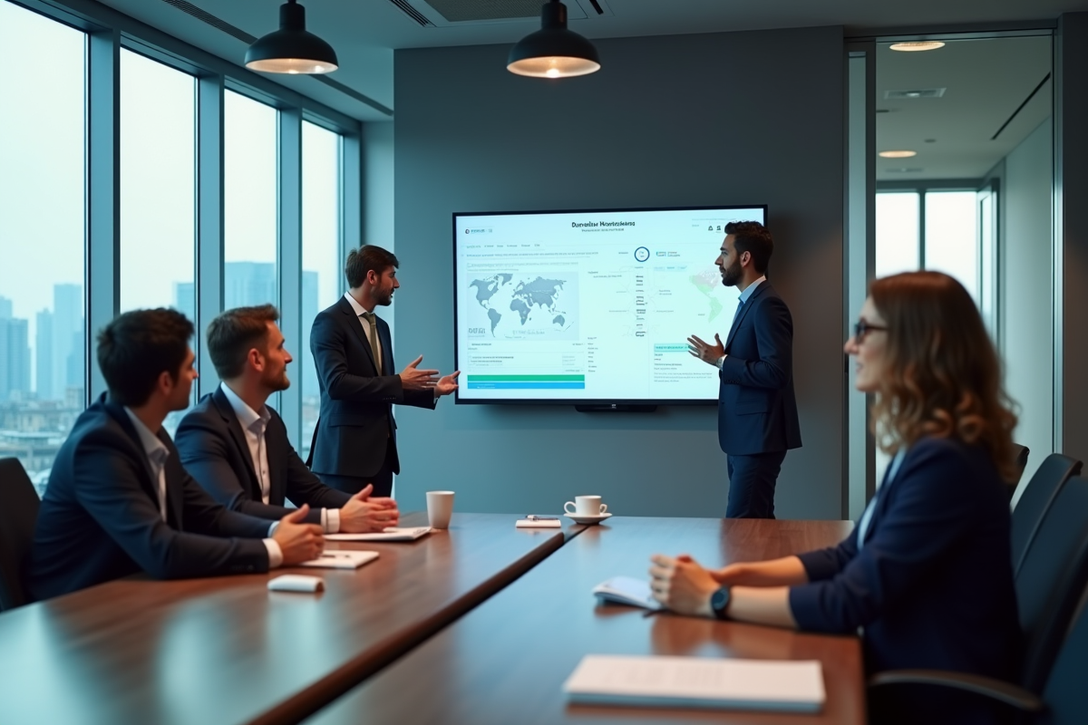 Groupe de professionnels discutant d