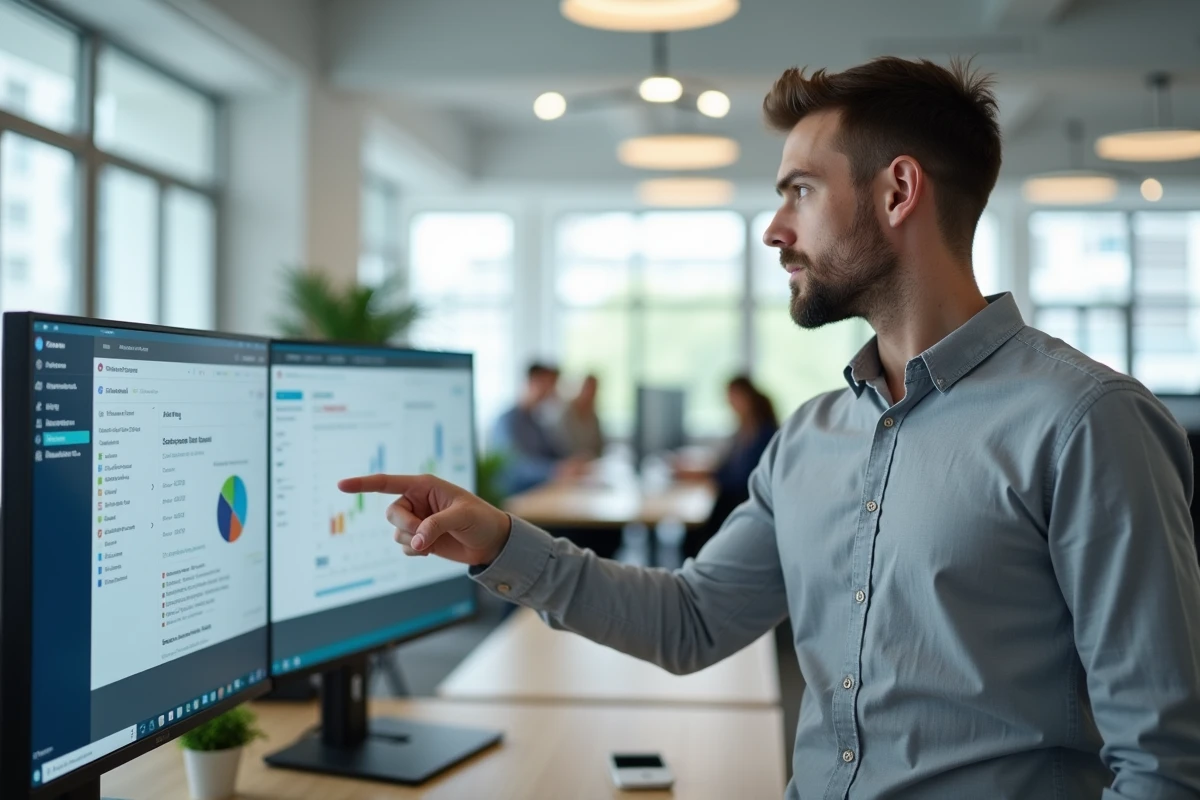 Technicien informatique de Lyon 3 présentant la différence entre l'intranet et le portail Net 3 sur poste de travail