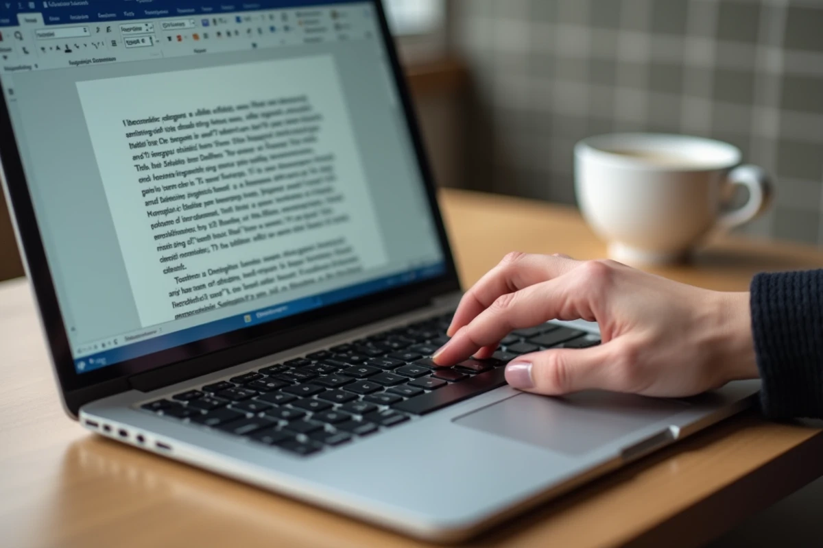 Gros plan d'une main appuyant sur la touche Suppr pour effacer une page blanche dans Word